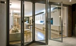 Produto Porta sanfonada de vidro