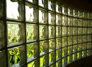 bloco de vidro canelado