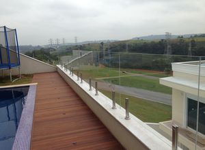 coluna para guarda corpo de vidro