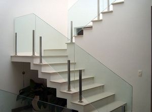corrimão de inox com vidro
