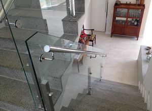 corrimão inox com vidro