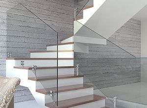 escada corrimão de vidro