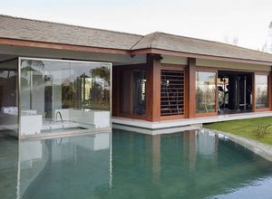 porta de vidro para sauna