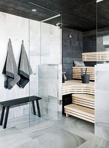 porta de vidro para sauna