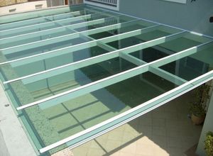 telhado de vidro temperado