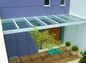 telhado de vidro temperado