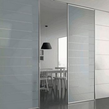 Porta de correr de vidro, porta de correr interior porta suspensa para  cozinha, casa de banho, porta de correr de alumínio e vidro ESG 76 x 205  cm, cor preta : 