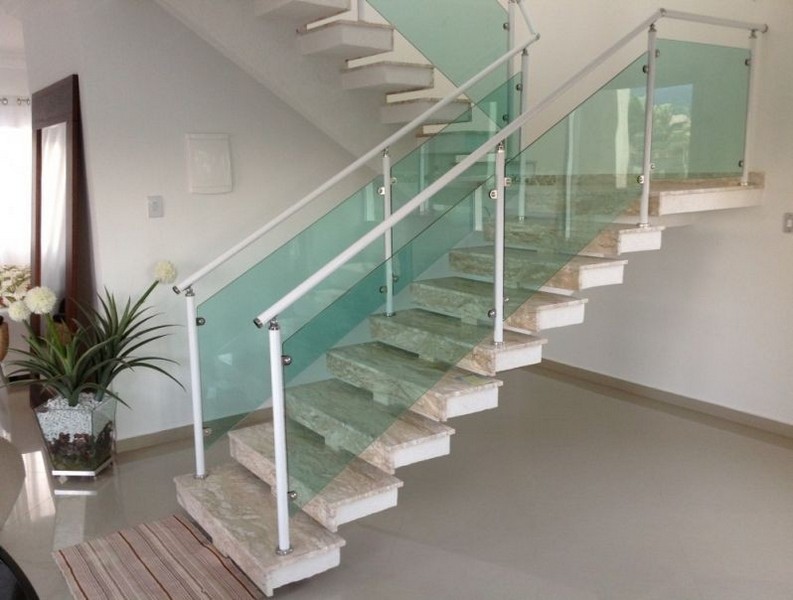 corrimão de escada inox preço - Vidraçaria Ideal