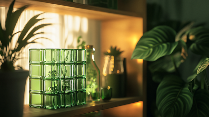 Bloco de Vidro Verde: Estilo e Versatilidade na Decoração