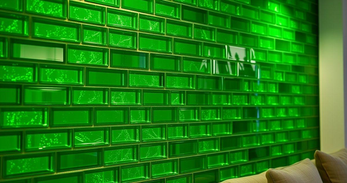 Transforme Seu Espaço com Tijolo de Vidro Verde
